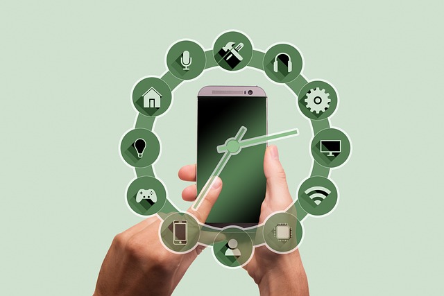 smart home control panel tablet showing energy management interface with connected devices and automation scenes