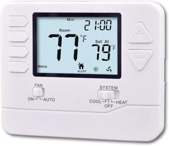 5-1-1 Day Programmable Thermostat for Home Conventional Single-Stage Systems, up to 1 Heat/ 1 Cool, (with White Backlight)