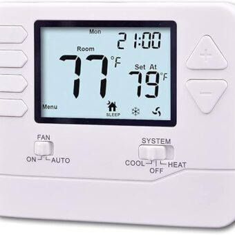 5-1-1 Day Programmable Thermostat for Home Conventional Single-Stage Systems, up to 1 Heat/ 1 Cool, (with White Backlight)