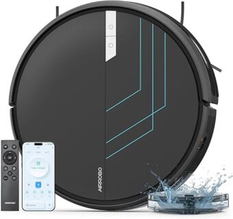 AIRROBO Robot Vacuum and Mop, 3000Pa Strong Suction Power Vacuum Mop Robot, Wi-Fi/App/Alexa, Self-Charging Robotic Vacuum for Hard Floor, Pet Hair and Low-piled Carpet, Slim...