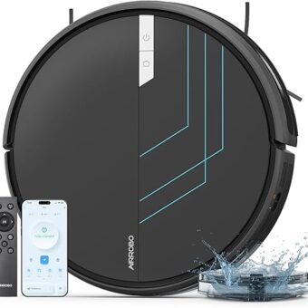 AIRROBO Robot Vacuum and Mop, 3000Pa Strong Suction Power Vacuum Mop Robot, Wi-Fi/App/Alexa, Self-Charging Robotic Vacuum for Hard Floor, Pet Hair and Low-piled Carpet, Slim...