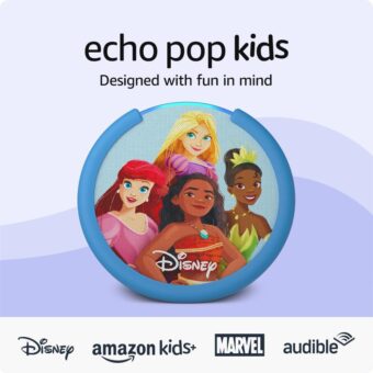 Amazon Echo Pop Kids | Designed for kids, with parental controls | Disney Princess