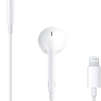 Apple EarPods Headphones with Lightning Connector, Wired Ear Buds for iPhone with Built-in Remote to Control Music, Phone Calls, and Volume