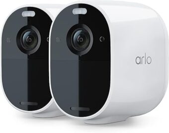 Arlo Essential Spotlight Camera - 2 Count (Pack of 1) Wireless Security, 1080p Video, Color Night Vision, Way Audio, Wire-Free, Direct to WiFi No Hub Needed, Compatible with...