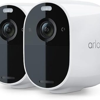 Arlo Essential Spotlight Camera - 2 Count (Pack of 1) Wireless Security, 1080p Video, Color Night Vision, Way Audio, Wire-Free, Direct to WiFi No Hub Needed, Compatible with...