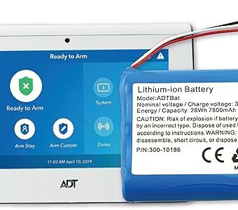 Battery Replacement for ADT Command Smart Security Panel ADT5AIO-1 ADT5AIO-2 ADT5AIO-3 ADT7AIO-1, Honeywell ADT 2X16 AIO Home Security Panel ADT2X16AIO-1 ADT2X16AIO-2 Battery...