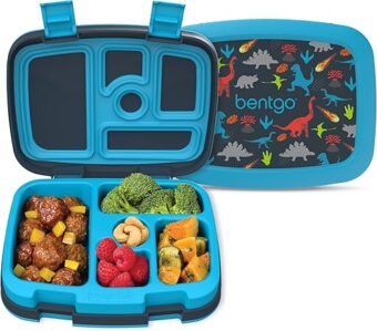 Bentgo® Kids Prints Leak-Proof, 5-Compartment Bento-Style Kids Lunch Box - Ideal Portion Sizes for Ages 3-7, Durable, Drop-Proof, Dishwasher Safe, & Made with BPA-Free Materials...