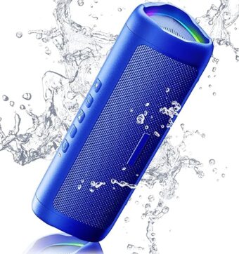 Bluetooth Portable Wireless Speakers with HD Sound, IPX5 Waterproof, Up to 24H Playtime, TWS Pairing, BT5.3, for Home/Party/Outdoor/Beach, Electronic Gadgets, Birthday Gift (Blue)