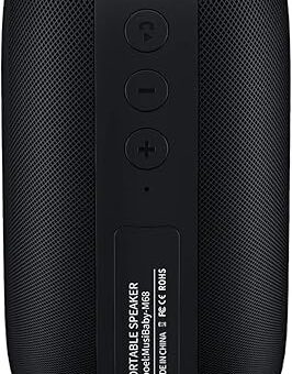 Bluetooth Speaker,MusiBaby Speaker,Wireless,Outdoor,Waterproof,Portable Speaker,Dual Pairing,Bluetooth 5.0,Loud Stereo,Booming Bass,1500 Mins Playtime for Home&Party,Gifts(Blk)