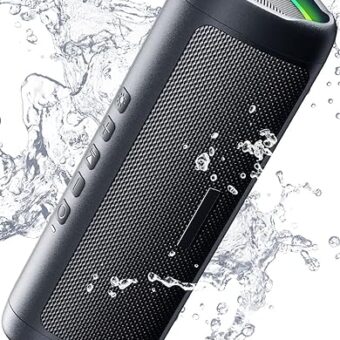 Bluetooth Speaker with HD Sound, Portable Wireless, IPX5 Waterproof, Up to 24H Playtime, TWS Pairing, BT5.3, for Home/Party/Outdoor/Beach, Electronic Gadgets, Birthday Gift (Black)