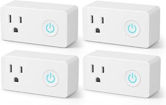 BN-LINK WiFi Heavy Duty Smart Plug Outlet, No Hub Required with Timer Function, White, Compatible with Alexa and Google Assistant, 2.4 Ghz Network Only (4 Pack)