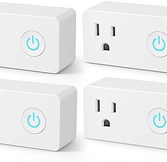 BN-LINK WiFi Heavy Duty Smart Plug Outlet, No Hub Required with Timer Function, White, Compatible with Alexa and Google Assistant, 2.4 Ghz Network Only (4 Pack)