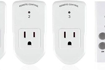 BN-LINK Wireless Remote Control Electrical Outlet Switch for Lights, Fans, Christmas Lights, Small Appliance, Long Range White (Learning Code, 3Rx-1Tx) 1200W/10A