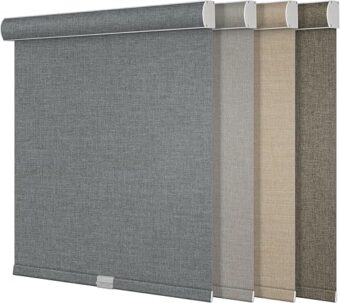 Boolegon Blackout Roller Shades for Windows,Cordless,Linen Fabric,Roller Blinds,Thermal Insulated Fabric UV Protection,Window Shades for...