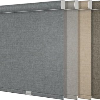 Boolegon Blackout Roller Shades for Windows,Cordless,Linen Fabric,Roller Blinds,Thermal Insulated Fabric UV Protection,Window Shades for...