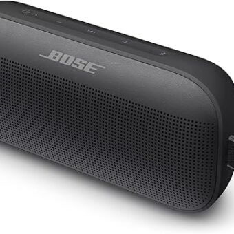 Bose SoundLink Flex Bluetooth Speaker, Portable Speaker with Microphone, Wireless Waterproof Speaker for Travel, Outdoor and Pool Use, Black