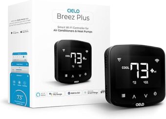 Breez Plus | Smart Air Conditioner Controller | WiFi Thermostat for Mini-Split, Window, Portable ACS | Alexa, Google, Siri Shortcuts, SmartThings, IFTTT | Free App | Inbuilt...