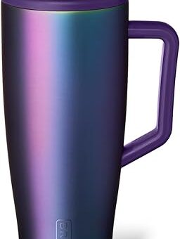 BrüMate Era 40 oz Tumbler with Handle and Straw | 100% Leakproof Insulated Tumbler with Lid and Straw | Made of Stainless Steel | Cup Holder Friendly Base | 40oz (Dark Aura)