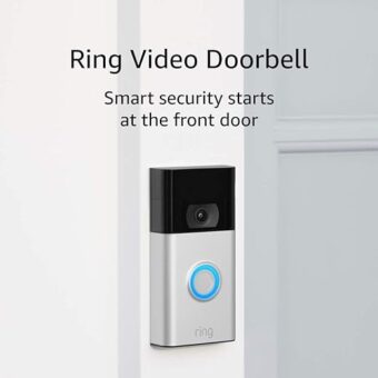 Certified Refurbished Ring Video Doorbell – 1080p HD video, improved motion detection, easy installation – Satin Nickel