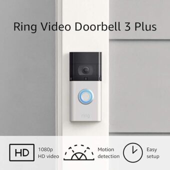 Certified Refurbished Ring Video Doorbell 3 Plus – enhanced wifi, improved motion detection, 4-second video previews, easy installation