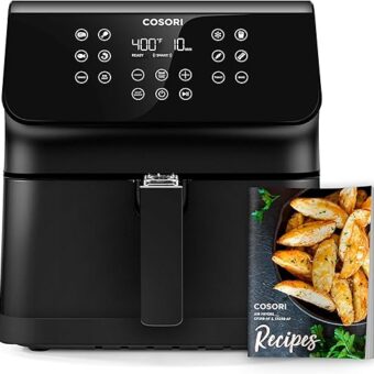 COSORI 12-in-1 Air Fryer 5.8QT, Toast, Bake, Nutrition Facts for 100+ In-App Recipes, AdaptIQ Tech Fast Cook, for Main & Side Dishes, Snacks, Leftovers, Detachable Square...