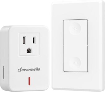 DEWENWILS Remote Control Outlet Wireless Wall Mounted Light Switch, Electrical Plug in On Off Power Switch for Lamp, No Wiring,100 Feet RF Range, ETL Listed,Programmable