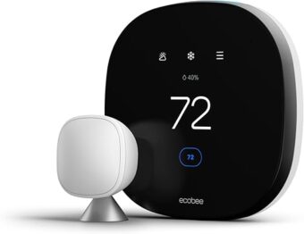 ecobee SmartThermostat with Voice Control - Programmable Wifi Thermostat - Works with Siri, Alexa, Google Assistant - Smart Thermostat for Home