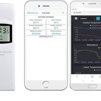 Ecowitt WN32(WH32) Wireless Outdoor Temperature and Humidity Sensor, Thermometer and Hygrometer Gauge with LCD Display, Default Degree Fahrenheit, Remote App Monitoring