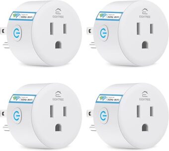 Eightree Smart Plug for 5GHz & 2.4GHz, Smart Outlet WiFi Socket with APP Remote Control, Compatible with Alexa&Google Home, 4 Packs