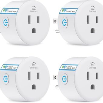 Eightree Smart Plug for 5GHz & 2.4GHz, Smart Outlet WiFi Socket with APP Remote Control, Compatible with Alexa&Google Home, 4 Packs