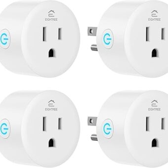 EIGHTREE Smart Plug, Smart Home WiFi Outlet Works with Alexa & Google Home, Smart Socket with Remote Control & Timer Function, 2.4GHz WiFi Only