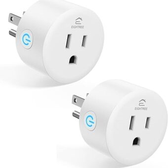 EIGHTREE Smart Plug, Smart Home WiFi Outlet Works with Alexa & Google Home, Smart Socket with Remote Control & Timer Function, 2.4GHz WiFi Only