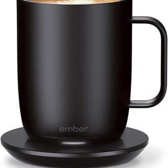 Ember Temperature Control Smart Mug 2, 14 Oz, App-Controlled Heated Coffee Mug with 80 Min Battery Life and Improved Design, Black