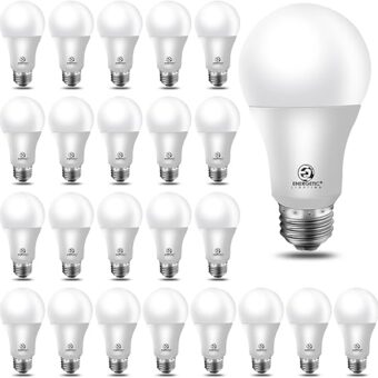 Energetic 24-Pack A19 LED Light Bulb, 60 Watt Equivalent, Daylight 5000K, E26 Medium Base, Non-Dimmable LED Light Bulb, UL Listed