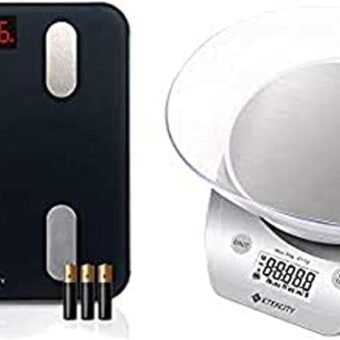 Etekcity Smart Body Fat Scale and 0.1g Food Kitchen Scale with Bowl Silver