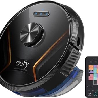 eufy by Anker, RoboVac X8 Hybrid, Robot Vacuum and Mop Cleaner with iPath Laser Navigation, Twin-Turbine Technology generates 2000Pa x2 Suction, AI. Map 2.0 Technology, Wi-Fi,...