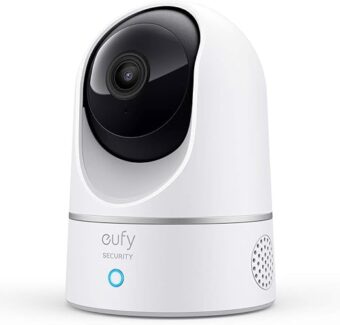 eufy Security Indoor Cam E220, Pan & Tilt, Indoor Security Camera, 2K - 3 MP Wi-Fi Plug-in, Voice Assistant Compatibility, Night Vision, Motion Tracking, HomeBase 3 Compatible,...