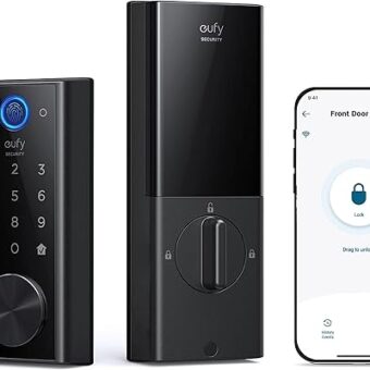 eufy Security Smart Lock S230, Keyless Fingerprint Lock for Front Door, Easy Installation, Built-in Wi-Fi, Reliable App for Remote Access, One-Year Battery Life, BHMA Certified,...