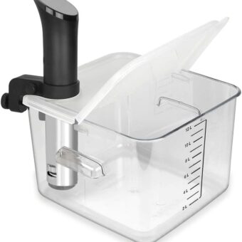 EVERIE Collapsible Hinged Lid Compatible with Anova Nano 750w, 800w, 900w, AN500-US00 1000w and Compatible with Rubbermaid Container 12,18,22 Quart(Corner Mount)