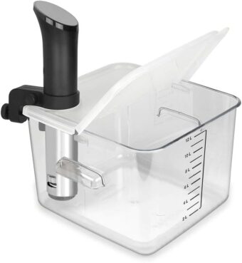 EVERIE Collapsible Hinged Lid Compatible with Anova Nano 750w, 800w, 900w, AN500-US00 1000w and Compatible with Rubbermaid Container 12,18,22 Quart(Corner Mount)