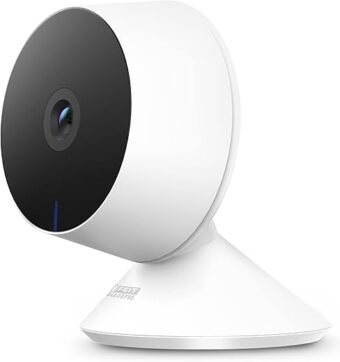 Feit Electric Indoor Security Camera with Motion Detection, 30ft. Night Vision, 360° Adjustable Head, 2.4GHz Wifi, 2-Way Audio, 1080p HD, Works with Alexa & Google Asst,...