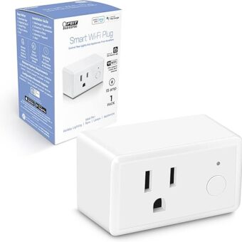 Feit Electric Smart Plug, Wifi Plug Works with Alexa and Google Home, Indoor Plug, No Hub Required, 2.4Ghz Network, Remote Control from Anywhere, 15 AMP, Smart Outlet Plug, White