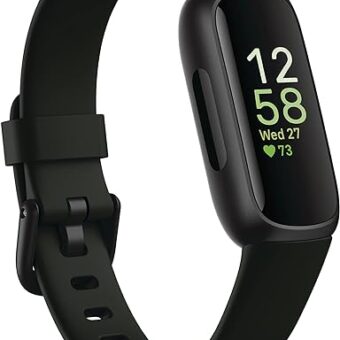 Fitbit Inspire 3 Health &-Fitness-Tracker with Stress Management, Workout Intensity, Sleep Tracking, 24/7 Heart Rate and more, Midnight Zen/Black One Size (S & L Bands Included)