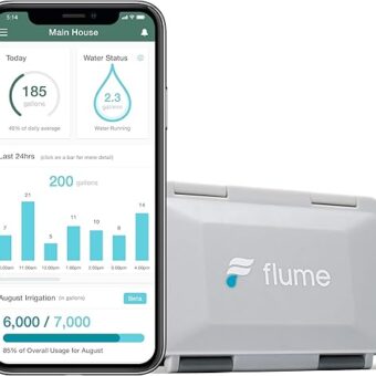 Flume 2 Smart Home Water Monitor & Water Leak Detector: Detect Water Leaks Before They Cause Damage. Monitor Your Water Use to Reduce Waste Installs in Minutes, No Plumbing...