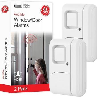 GE Personal Security Window and Door Alarm, 2 Pack, DIY Protection, Burglar Alert, Wireless Chime/Alarm, Easy Installation, Home Security, Ideal for Home, Garage, Apartment and...