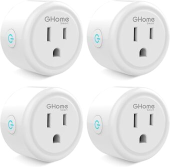 GHome Smart Mini Plug Compatible with Alexa and Google Home, WiFi Outlet Socket Remote Control with Timer Function, Only Supports 2.4GHz Network, No Hub Required, ETL FCC Listed...