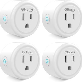 GHome Smart Mini Plug Compatible with Alexa and Google Home, WiFi Outlet Socket Remote Control with Timer Function, Only Supports 2.4GHz Network, No Hub Required, ETL FCC Listed...