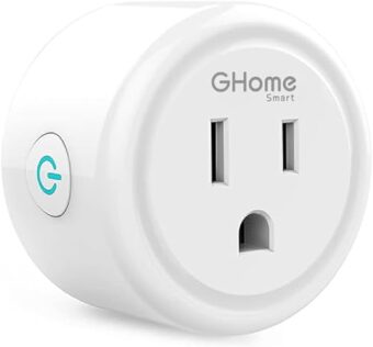 GHome Smart Mini Plug, Wi-Fi Outlet Socket Compatible with Alexa and Google Home, Remote Control with Timer Function, No Hub Required, ETL FCC Listed (1 Pack), White