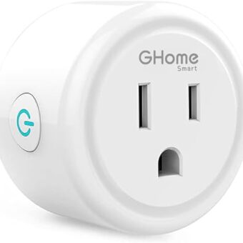 GHome Smart Mini Plug, Wi-Fi Outlet Socket Compatible with Alexa and Google Home, Remote Control with Timer Function, No Hub Required, ETL FCC Listed (1 Pack), White