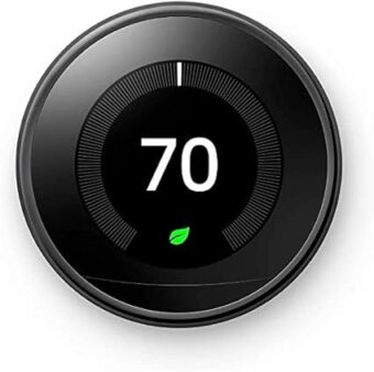 Google Nest Learning Thermostat 3rd Generation, Works with Alexa - Mirror Black (Renewed)